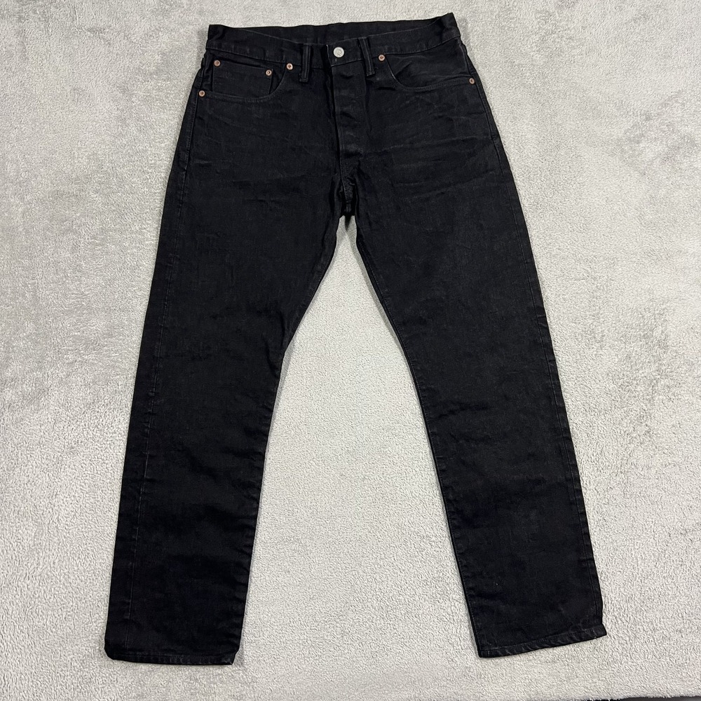 Double RL RRL Jeans Mens 33x30 Black Japan Woven Selvedge Denim Slim Fit